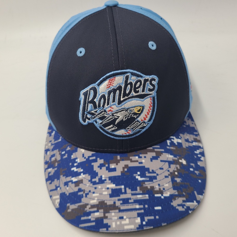 Bombers Hat Fitted L-XL Blue Digital Camo NextLvl Baseball Logo Polyester‎ Men